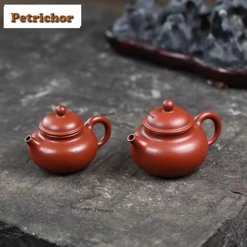 Two Types Of Antique Yixing Purple Clay Teapots Handmade Open Sky Pot Raw Ore Zhu Mud Kettle With Strainer Zisha Tea Set Craft