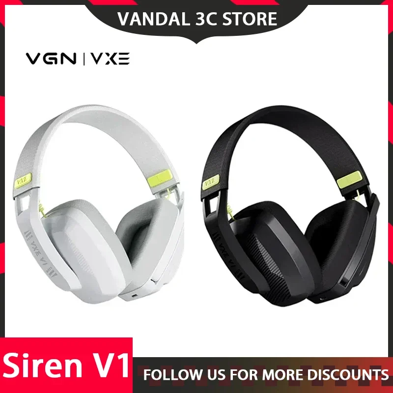 Vgn Vxe Siren V1 Headset Two Mode Light Weight Bluetooth 5.3 /2.4g Wireless Gaming Headset Custom Earphone Pc Gamer Low Latency