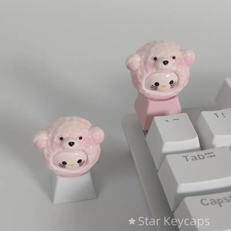 

Single Keycap Cute Cartoon Hello KT Keycaps Heat Sublimation Personality PBT Material Mechanical Keyboard Cap
