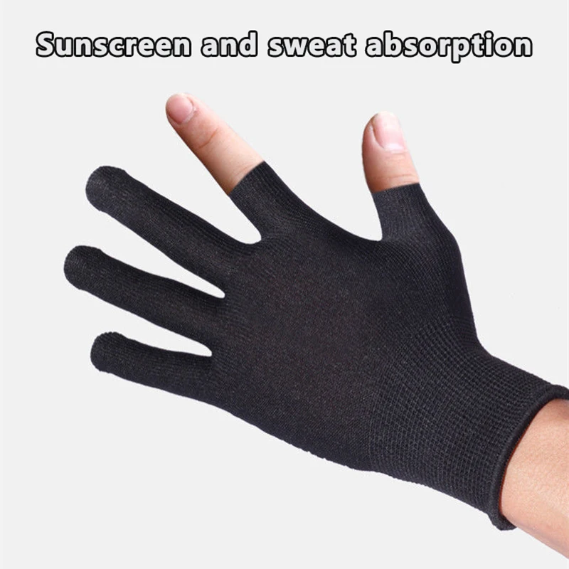 Gluedots Non-slip Cycling Gloves For Men Women Outdoor Two-finger Touch Screen Thin Glove Summer Driving Sun Protection Mittens