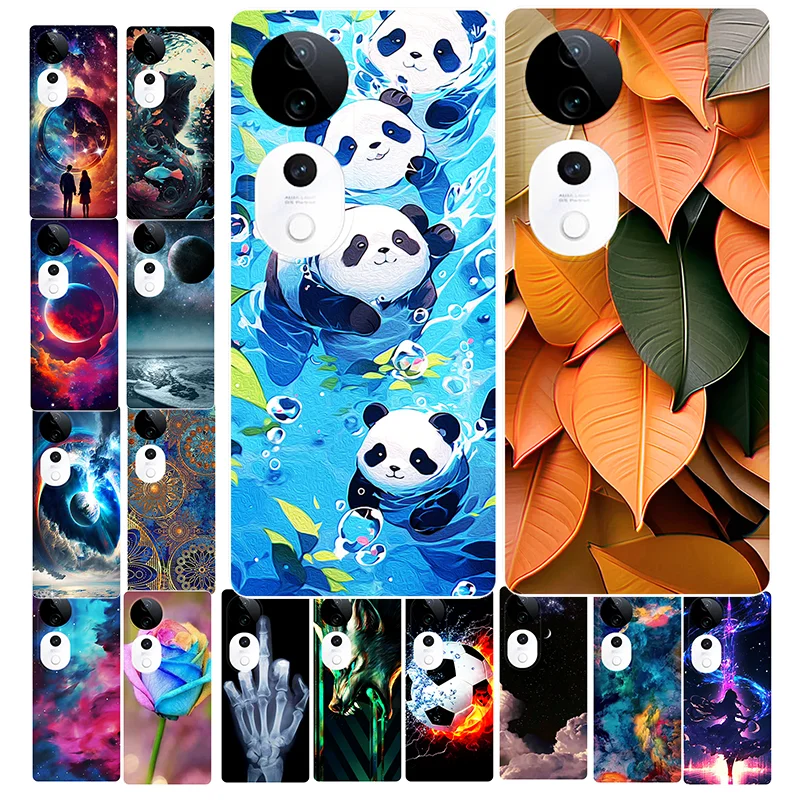 Silicone Case For Vivo V40 5G Case Printed Panda Fashion Soft Back Cover for Vivo V 40 V2348 Funda VivoV40 Protective Shells