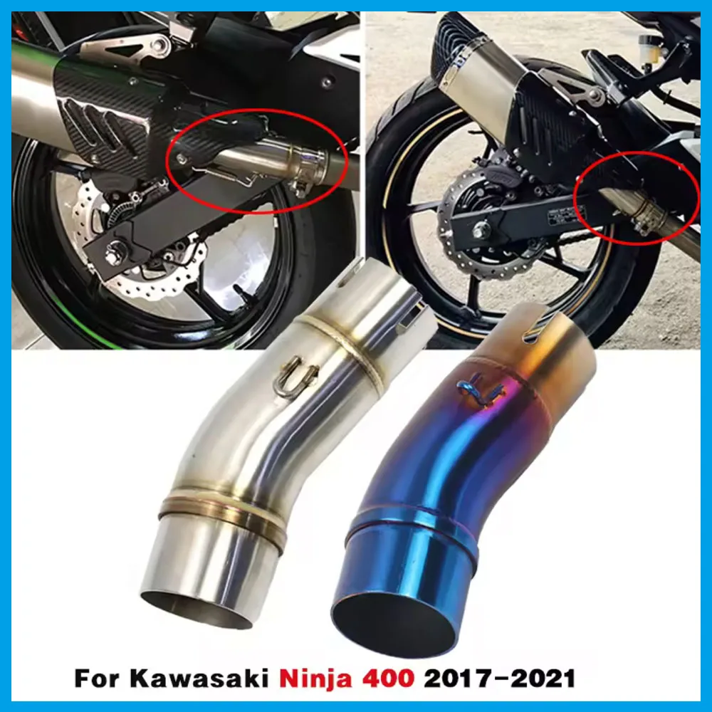 

51mm Motorcycle Exhaust Mid-section Connecting Pipe Sleeve for Kawasaki Ninja400 Ninja400 EX400 Z400 (2017-2021)