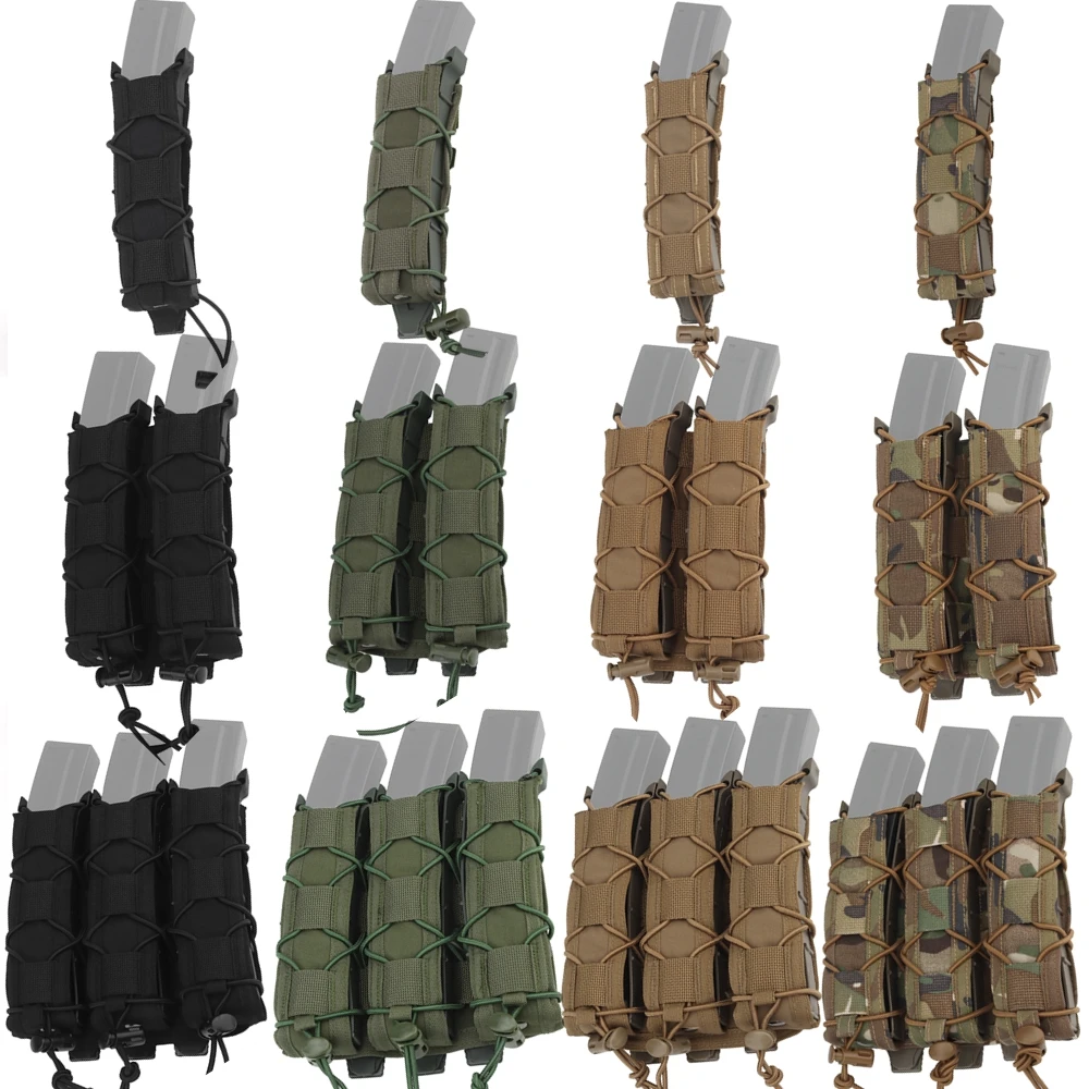 9mm/45acp Magazine Pouch Tactical Molle Triple Magazine Case Double-Layer Mag Pouches Universal Cartridge Holder for Hunting