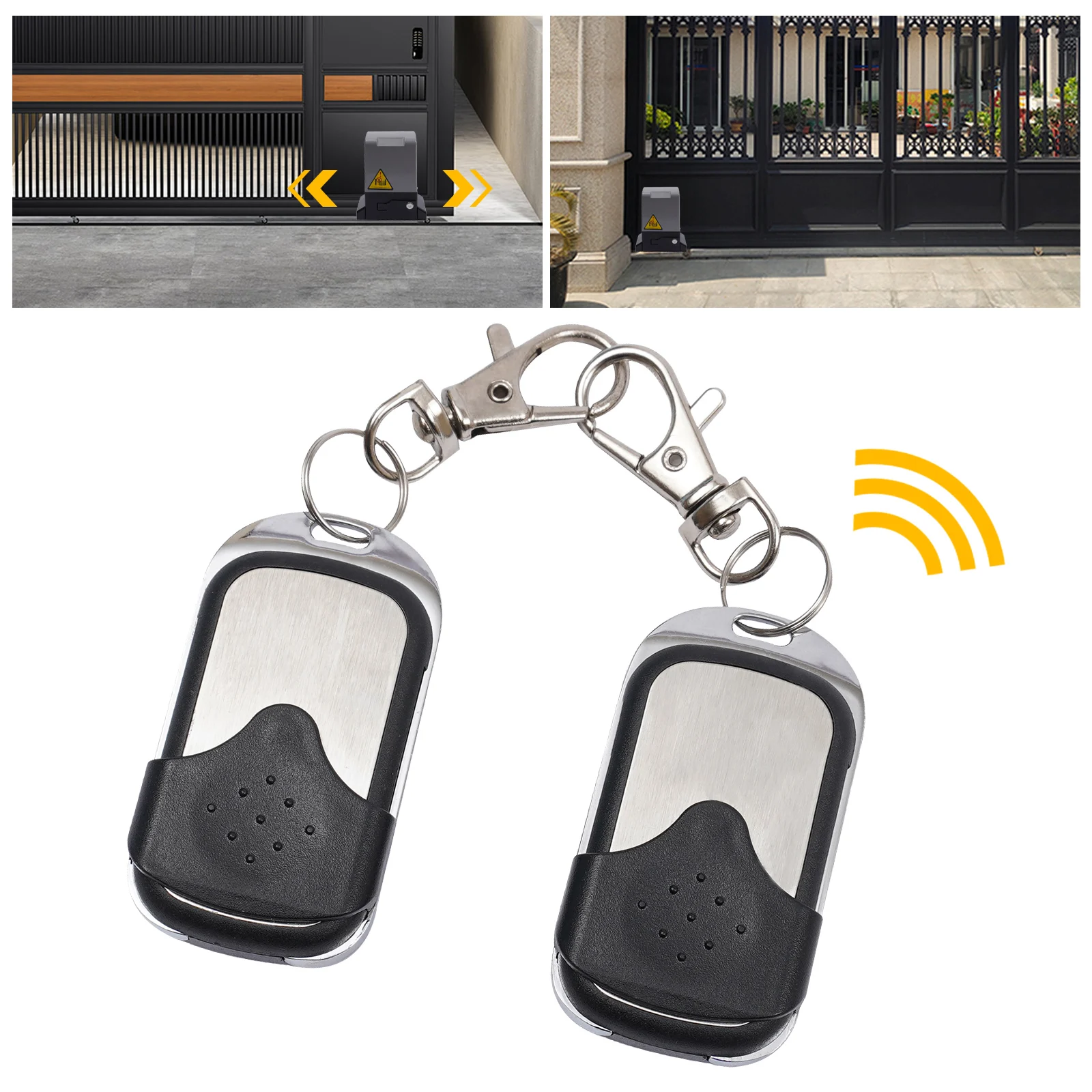 2-pack 433MHz Wireless Remote Controls for Automatic Sliding Gate Opener Electric Rolling Gate Motor Remote Control