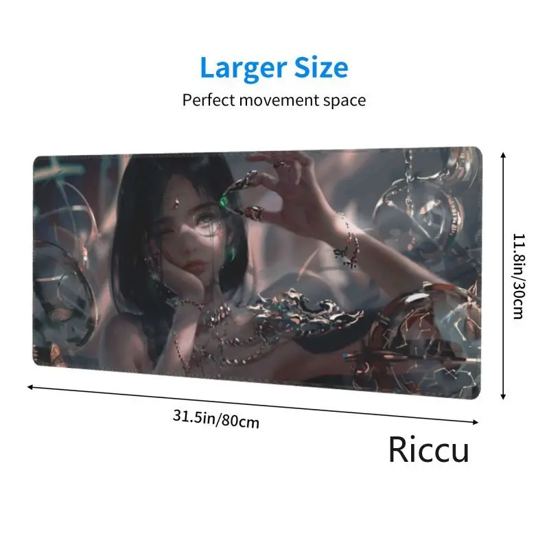 Anime Ghostblade Princess Computer Lock Edge Keyboard Mat 90x40CM PC Desk Pad Mouse Pad HD Printing Mouse pad Gaming Accessories