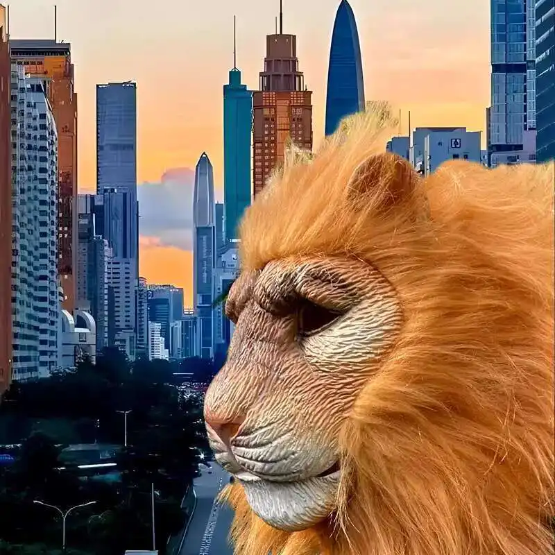 جديد أفخم الأسد قناع هالوين اللاتكس الحيوان سماعة تأثيري الكرة عيد الحب مضحك الدعامة
