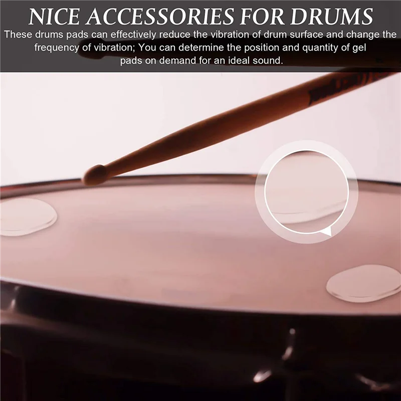 96 Pcs Drum Dampeners Gel Pads Silicone Drum Silencers Soft Drum Dampener Drum Mute Pads Dampening Gel Pad(Transparent)