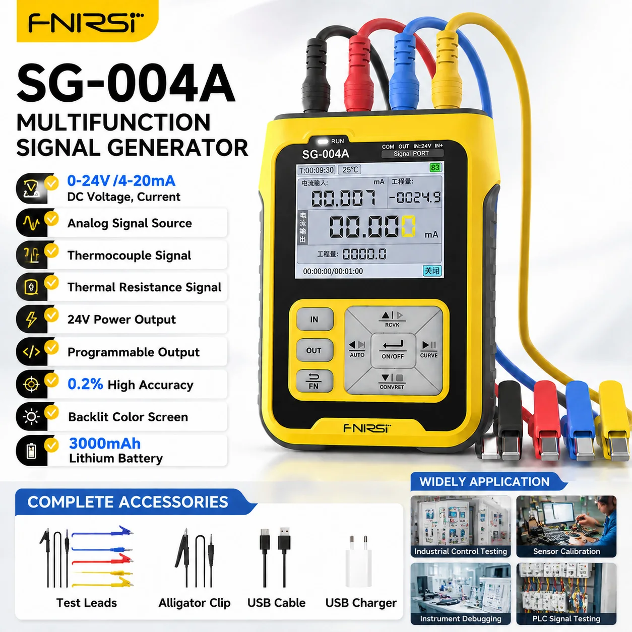 FNIRSI SG-004A 0-10V Adjustable Current Voltage Simulator 4-20mA Gerador De Sinal Sources Transmitter Calibrator Transmitte