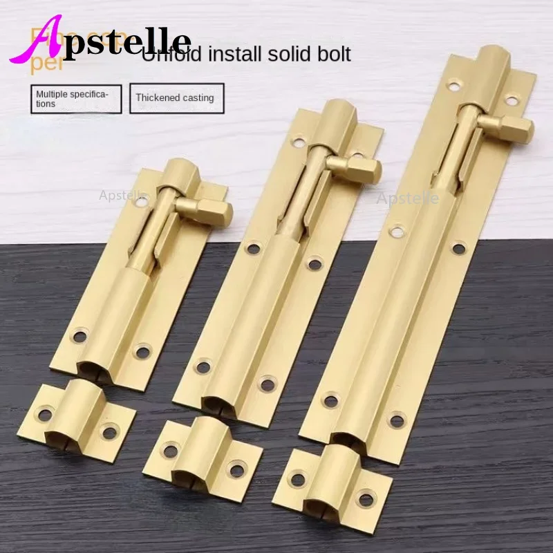 Apstelle 4sizes Brass Doors Slide Latch Lock Bolt Latch Barrel Home Gate Safety Hardware Bathroom Latch Lock Drop Shipping