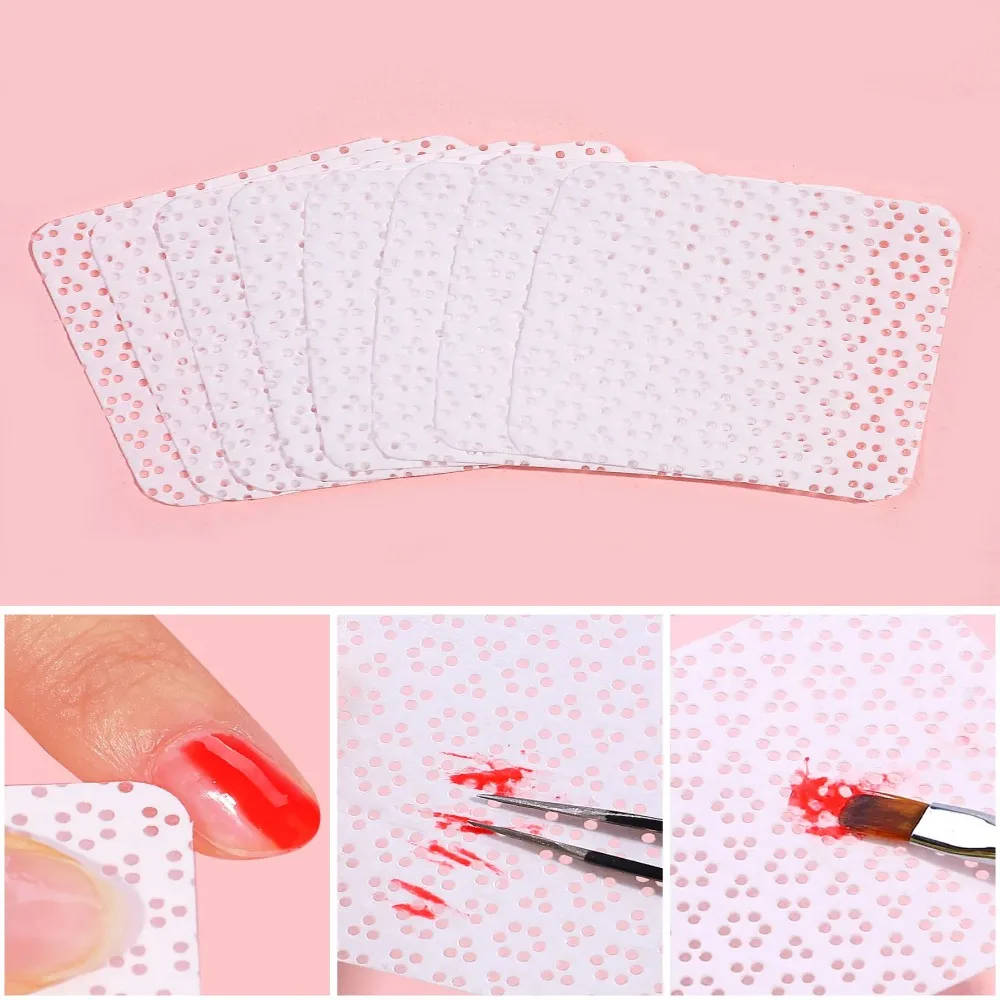 300 stks Niet-pluizende Gel Nagellak Remover Doekjes Katoen Niet-geweven Nageldoekjes Kleurrijke Cosmetische Cleaner Papier Pad