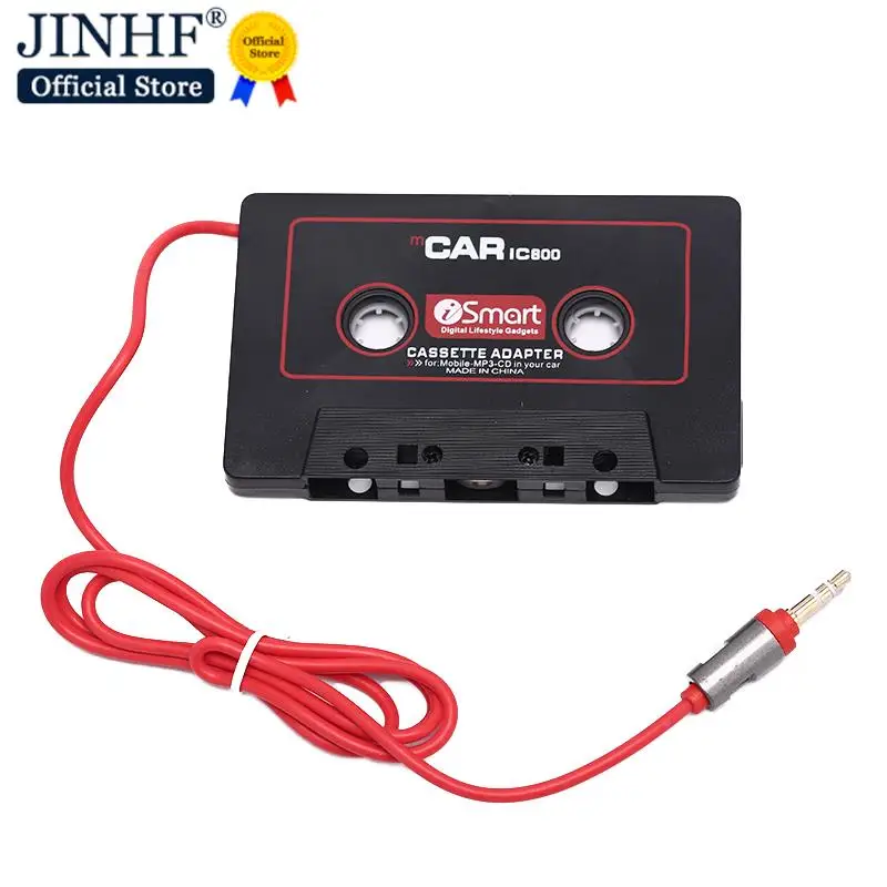 Hot sale 110cm Universal  Audio Tape Adapter 3.5mm Jack Plug Black Car Stereo Audio Cassette Adapter For Phone MP3 CD Player