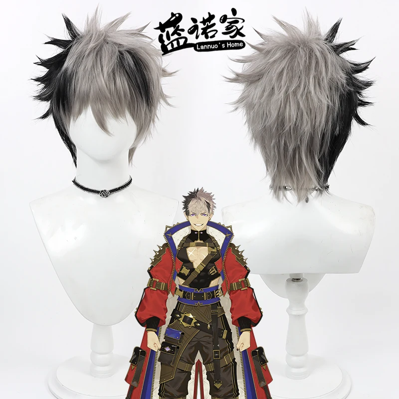 Virtual YouTube Vtuber Crimson Ruze Cos Cosplay Wig Halloween Carnival Party Props Synthetic Hair Heat Resistant Fiber + Wig Cap