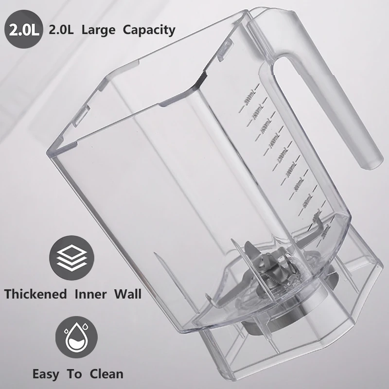 1800 واط آلة خلاط الثلج التجارية الثقيلة صانع عصائر خلاط فواكه خلاط عصارة عالية الطاقة منتج أغذية 26000 دورة في الدقيقة
