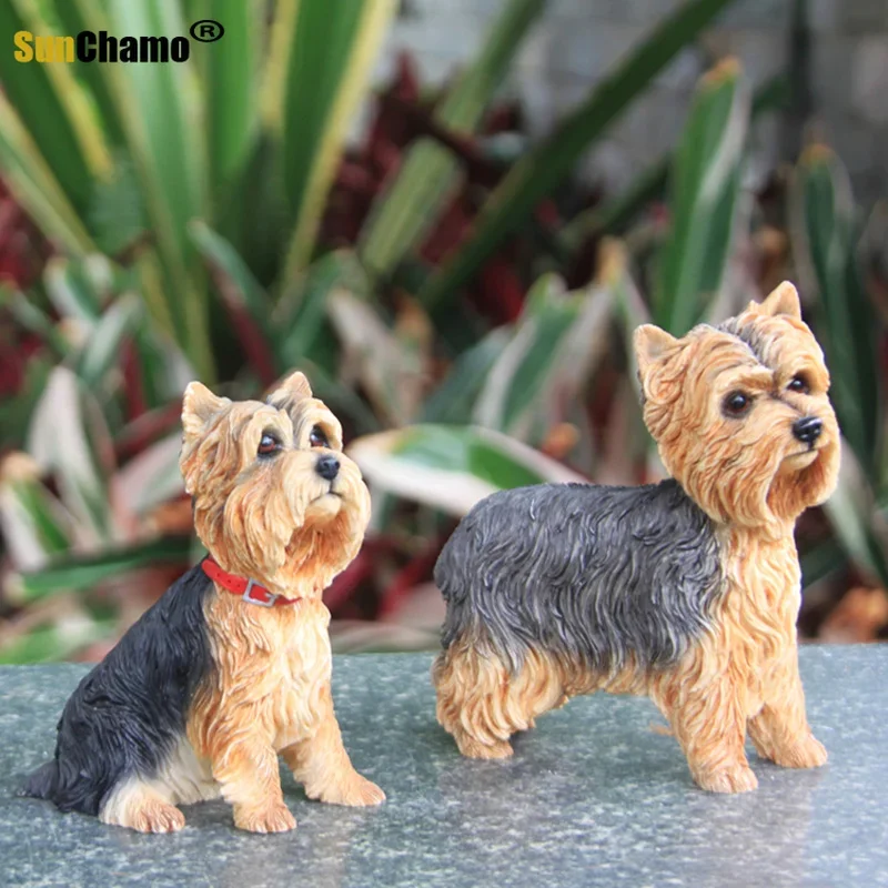 

Fashion Yorkshire Terrier Simulation Dog Model Car Pendulum Crafts Home Collection Gifts Figurines Miniatures Decoration Crafts