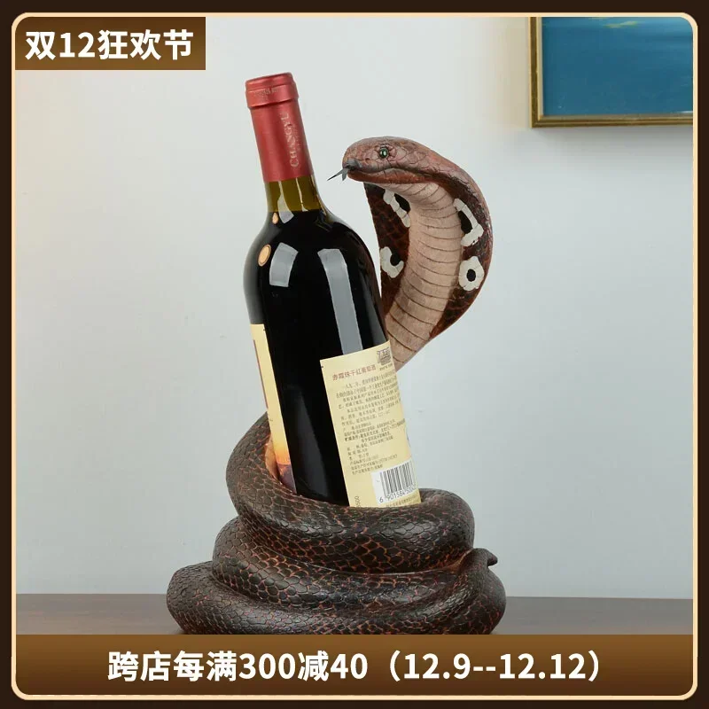 Cobra Wine Rack,European Resin Ornament for Living Room TV Cabinet, Red Wine Holders,Light Luxury Wine Cabinet Decoration