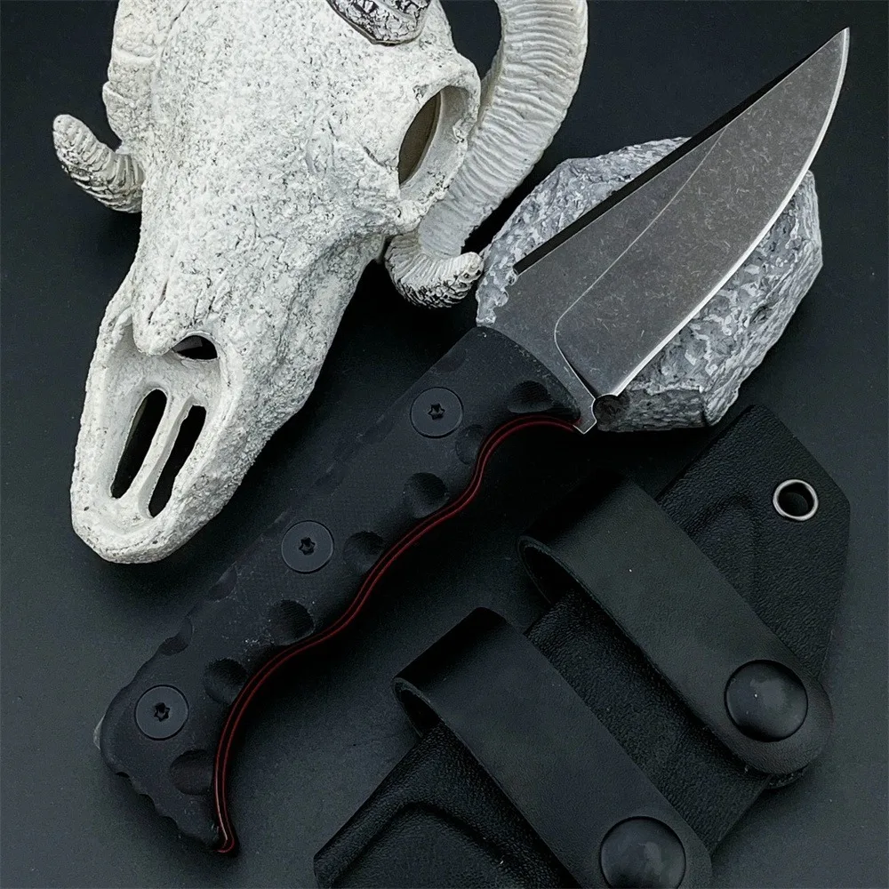 

003 Camping Fixed Blade Knife 7Cr13MoV Steel Blade G10 Handle Jungle Exploration Hunting Everyday Carry Tool with Sheath