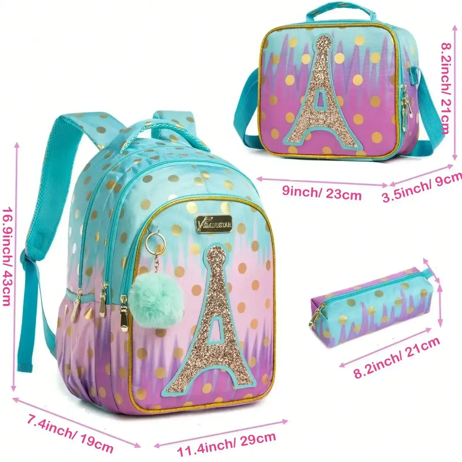 Crianças sacos de escola crianças mochila conjunto em mochila primária para meninas adolescentes lantejoulas torre sacos de escola à prova dwaterproof água sacos de livro