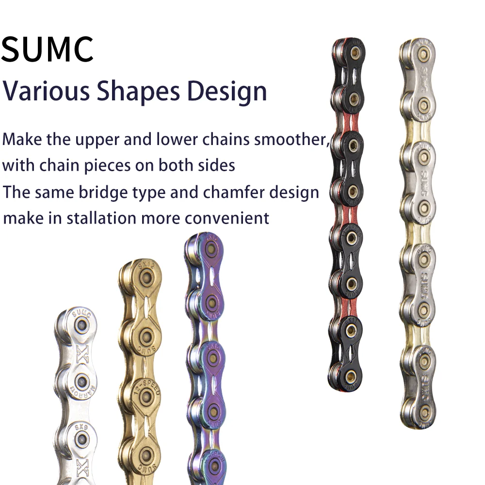 Bolany Bicycle Chain 8 9 10 11 12 13 Speed Titanium Gold Silver Rainbow Mountain Road SUMC Bike Chains Parts 116/126 Links