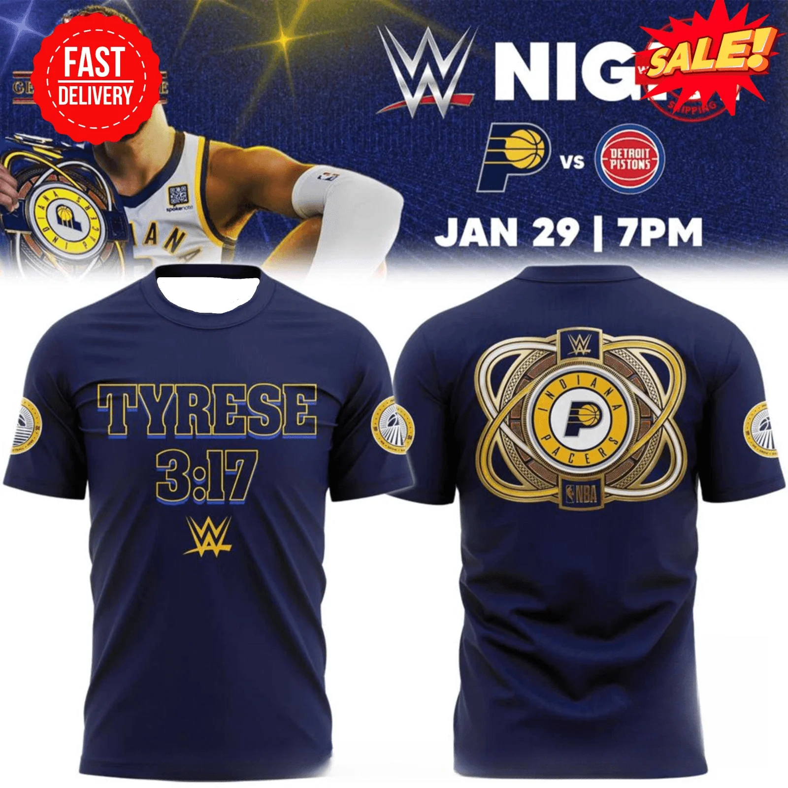

Men's Summer Clothes 2025 WWE Night Tyrese Limited Football Jersey Sport Fighting T-shirt 2025 Quick-drying Absorb Sweat TeeMoto