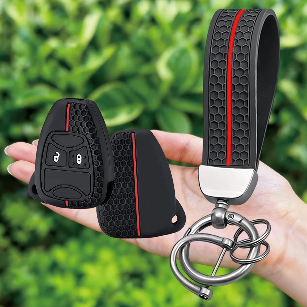 Keychain for Chrysler Pacifica Aspen 300c Dodge Caravan Key Cover For Jeep Wrangler Jk Commander Grand Cherokee Car Key Case