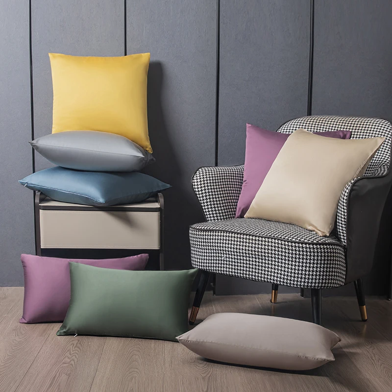 التوت الحرير غطاء الوسادة سستة المخدة الفضة Lon غرفت حريري الزخرفية المخدة غطاء وسادة أريكة لا الأساسية