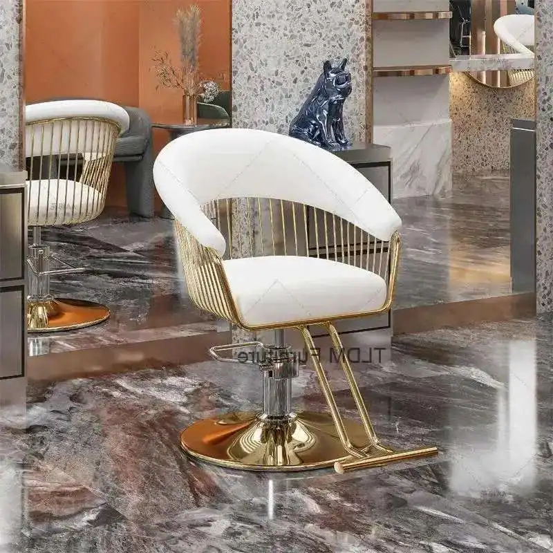 

Vanity Aesthetic Luxury Barber Chairs Swivel Lifting Barber Accessories Hairdressing Chair Reclining Kappers Stoelen Furniture