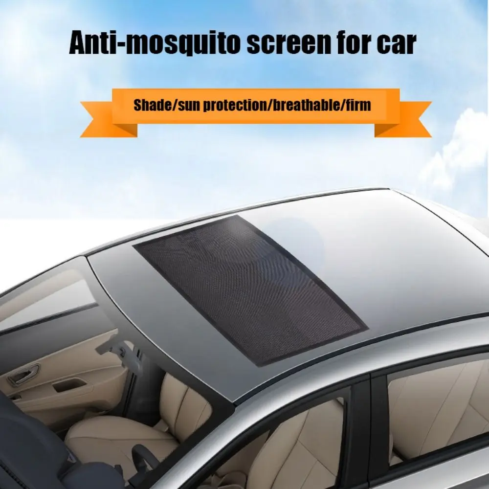 Block Bright Light Car Sunroof Mosquito Shield Soft Magnetic Adsorption Mosquito and Dust Proof Magnetic Sunroof Shade