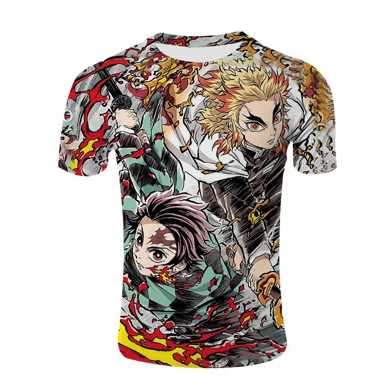 Hot Salling New Anime Demon Slayer Cosplay 3D Print T-Shirts Fashion Men/Women Cartoon Tee Shirt Casual Kid Short Sleeve Tops