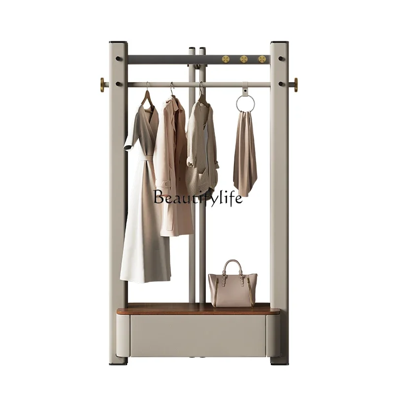 Italian minimalist walnut coat rack high-end custom villa bedroom floor light luxury hanger