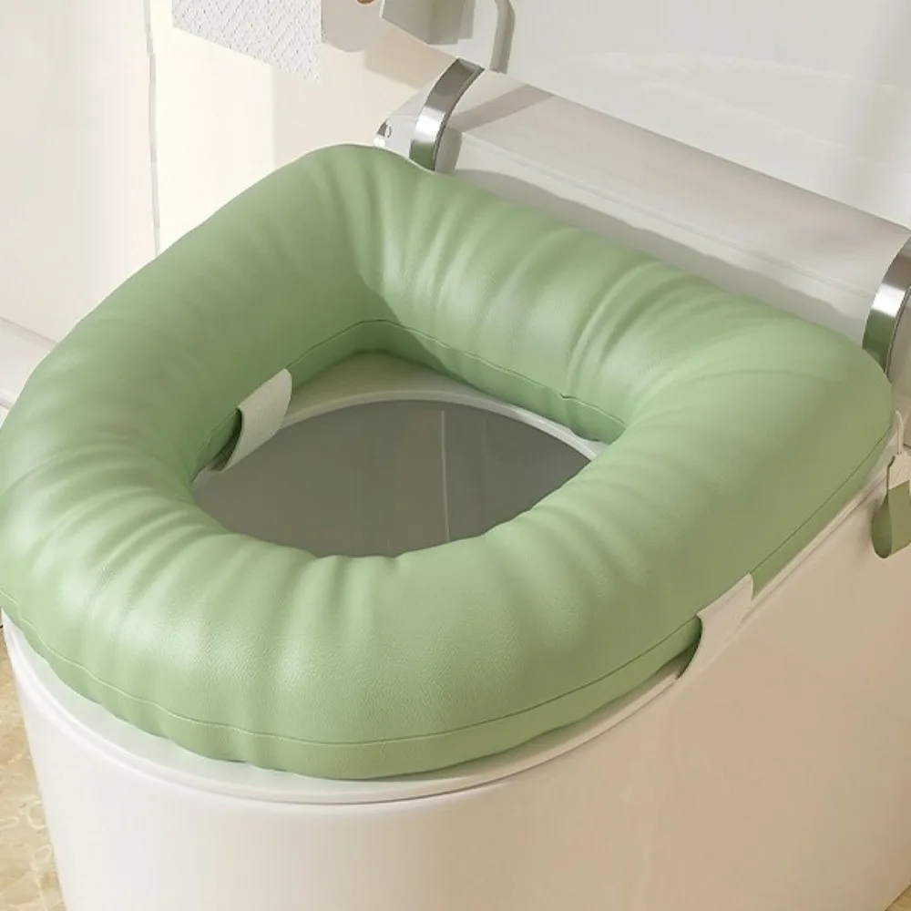 Height Increasing Raised PU Toilet Seat Waterproof Comfortable Toilet Seat Cushion Thicken Soft Leather Toilet Seat Washroom