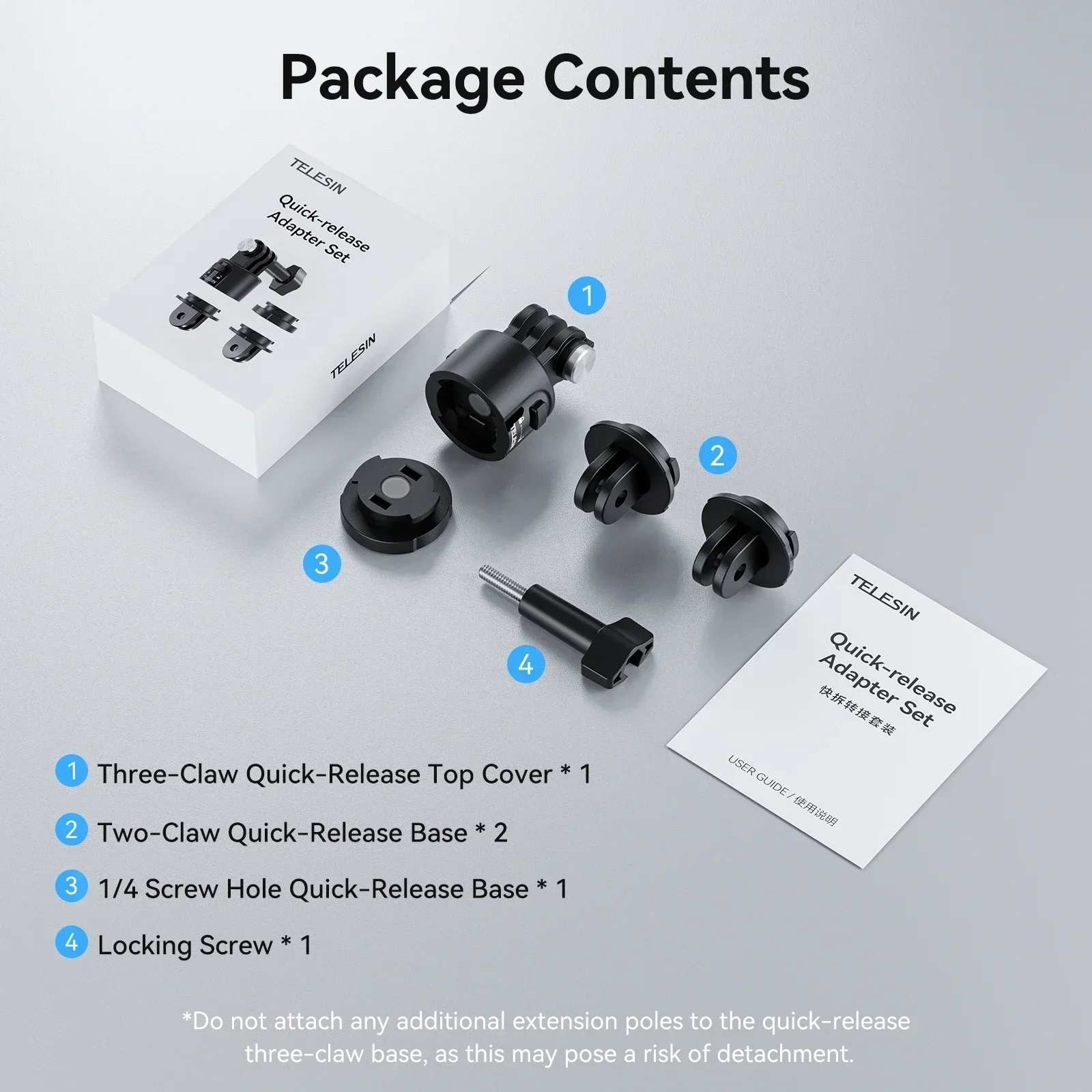 Магнитный быстросъемный адаптер TELESIN для Gopro Hero13 12, 11, 10, 9, 8, 7, 6, комплект адаптеров DJI OSMO Action 5 4 3 Insta360 X4 ACE Pro