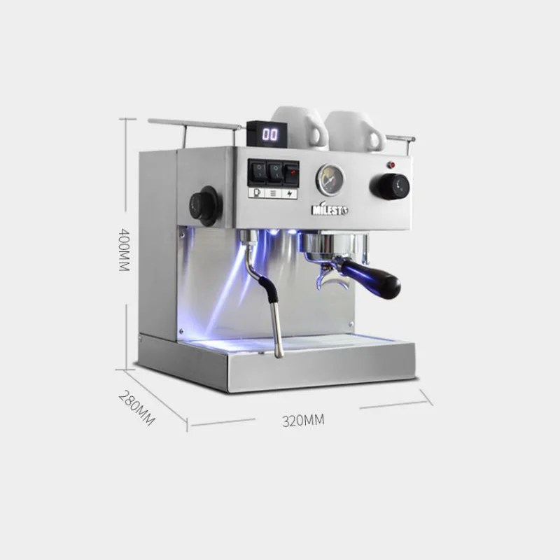 Mesin kopi, mesin kopi Espresso 220V semi otomatis, pembuat espresso bubuk kafe, cappuccino 2500W