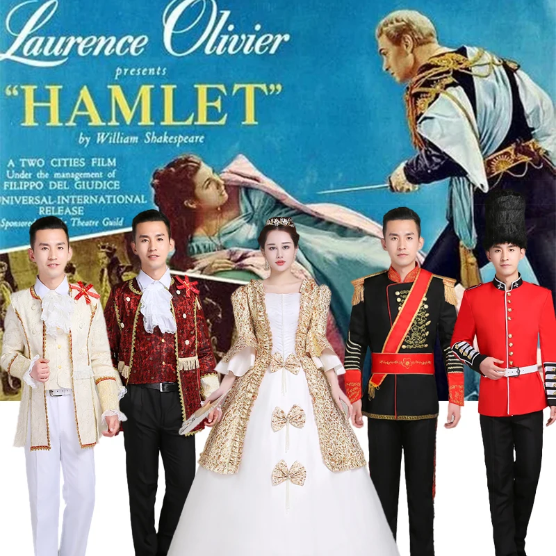 Disfraz de Hamlet de akespeare, Disfraz Medieval de Príncipe, Disfraz de Navidad, Disfraz de Dama Medieval, Vestido Teatral...