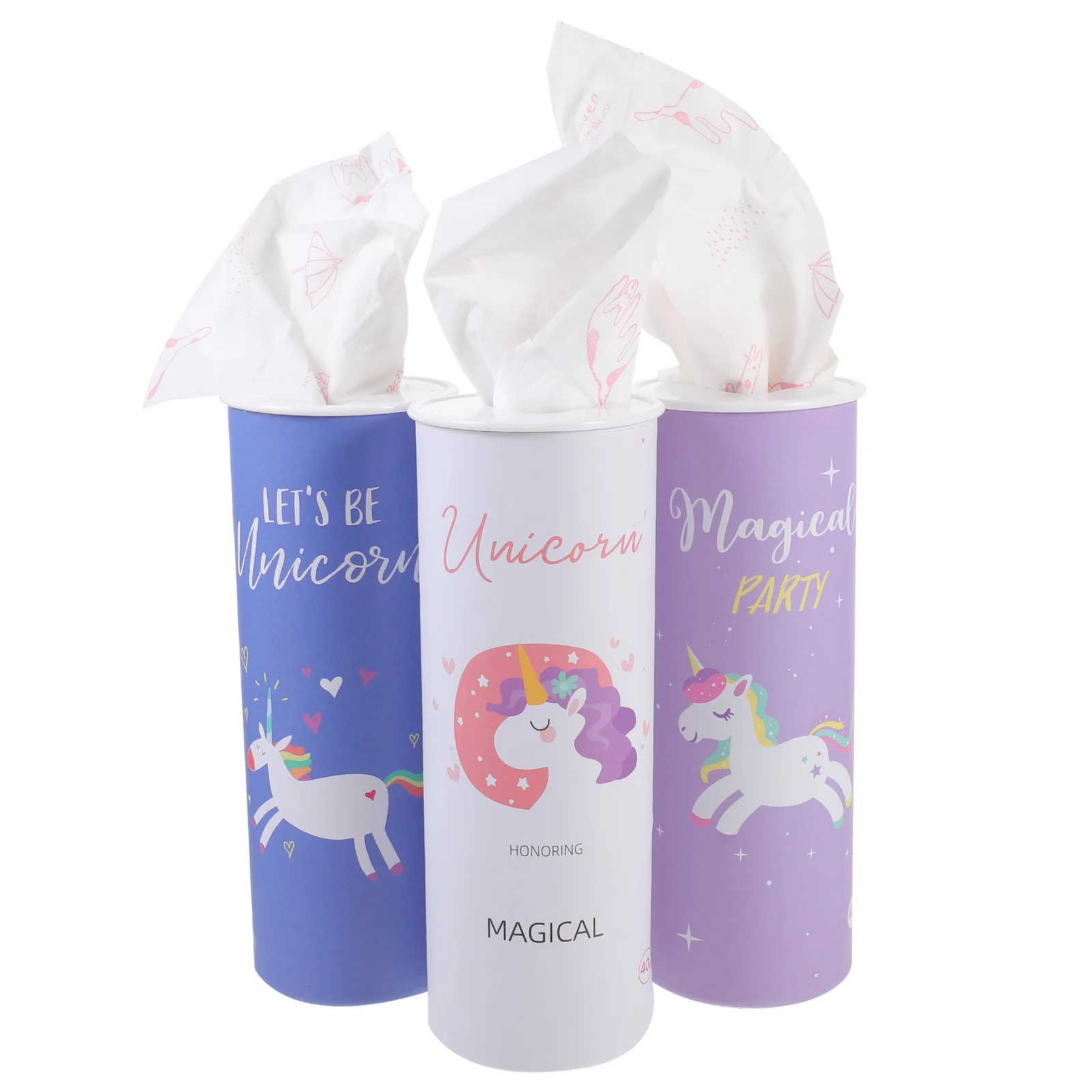 

3 Pcs Napkin Car Napkins Travel Decoration Unicorn Paper Towel Holder Refillable Tissue Dinner Table