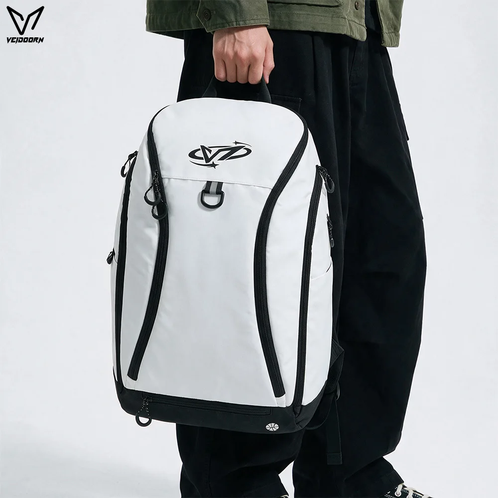 Veidoorn 2‑in‑1 Sports Training Bag Kit with Detachable Basketball Net Waterproof Wear‑Resistant Sports Bag for Basketball