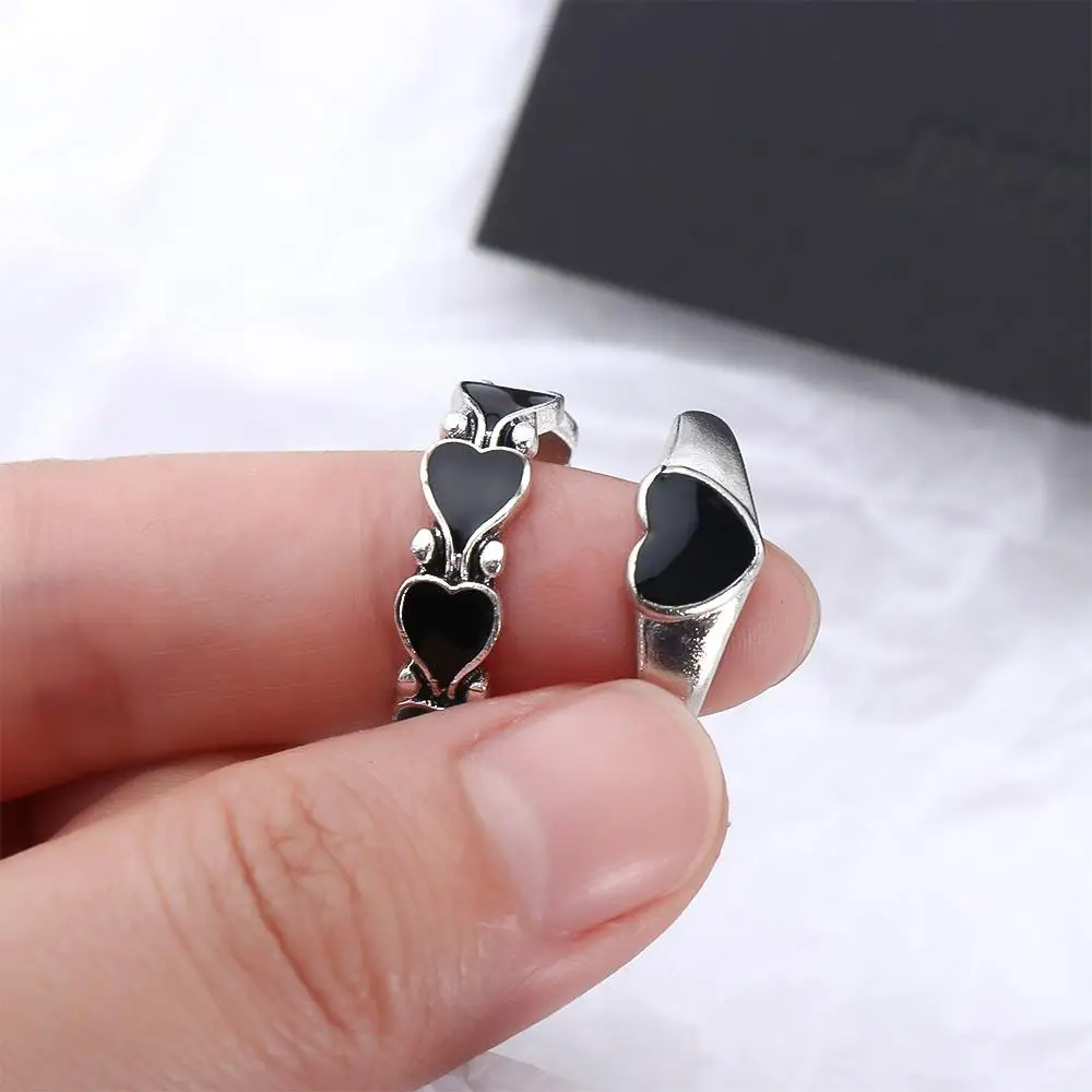 Gifts Adjustable Open Ring Geometric Index Finger Ring Party Heart Stackable Rings Heart Chain Ring Korean Style Women Rings