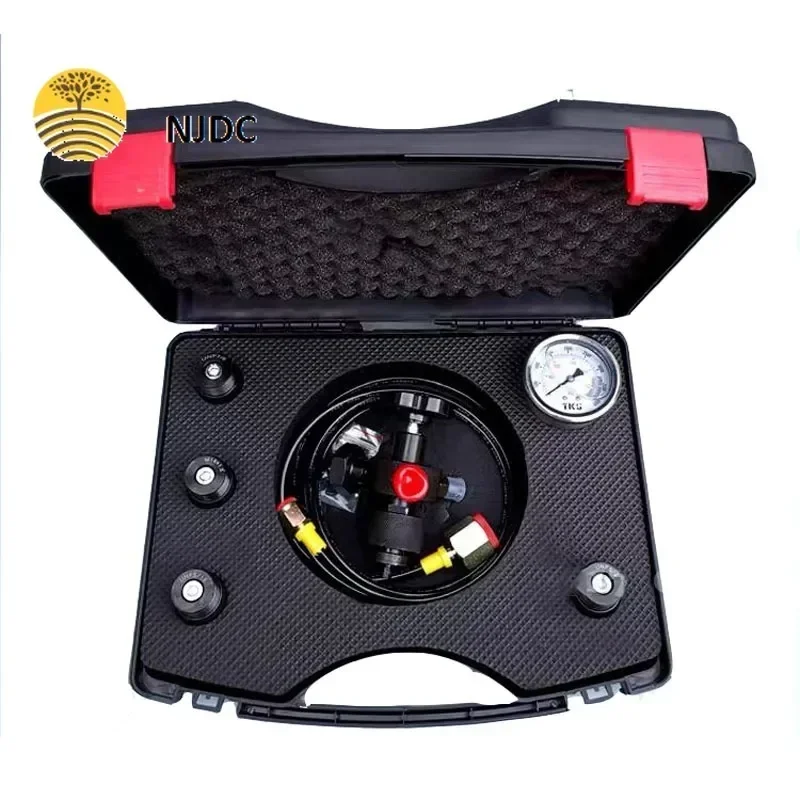 0-400Bar 6000Psi Pressure Gauge Test Kit Pressure Gauge Kit Hydraulic Accumulator Nitrogen Charging Valve Five Types of Adapters