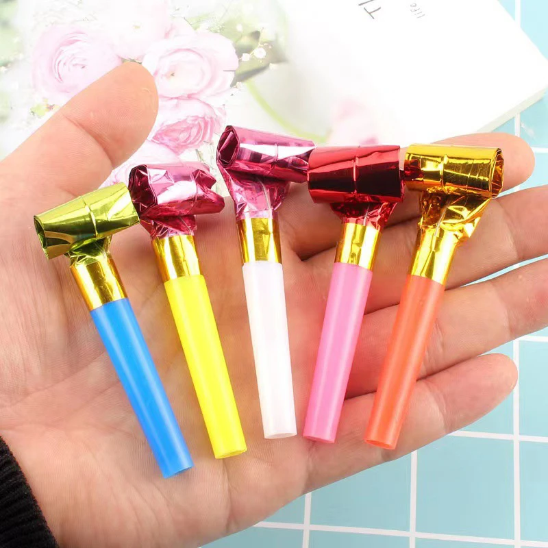 10Pcs Party DIY Decoration Fun Blowing Telescopic Whistle Toy Kids Party Birthday Gift Kindergarten Prize Carnival Gift