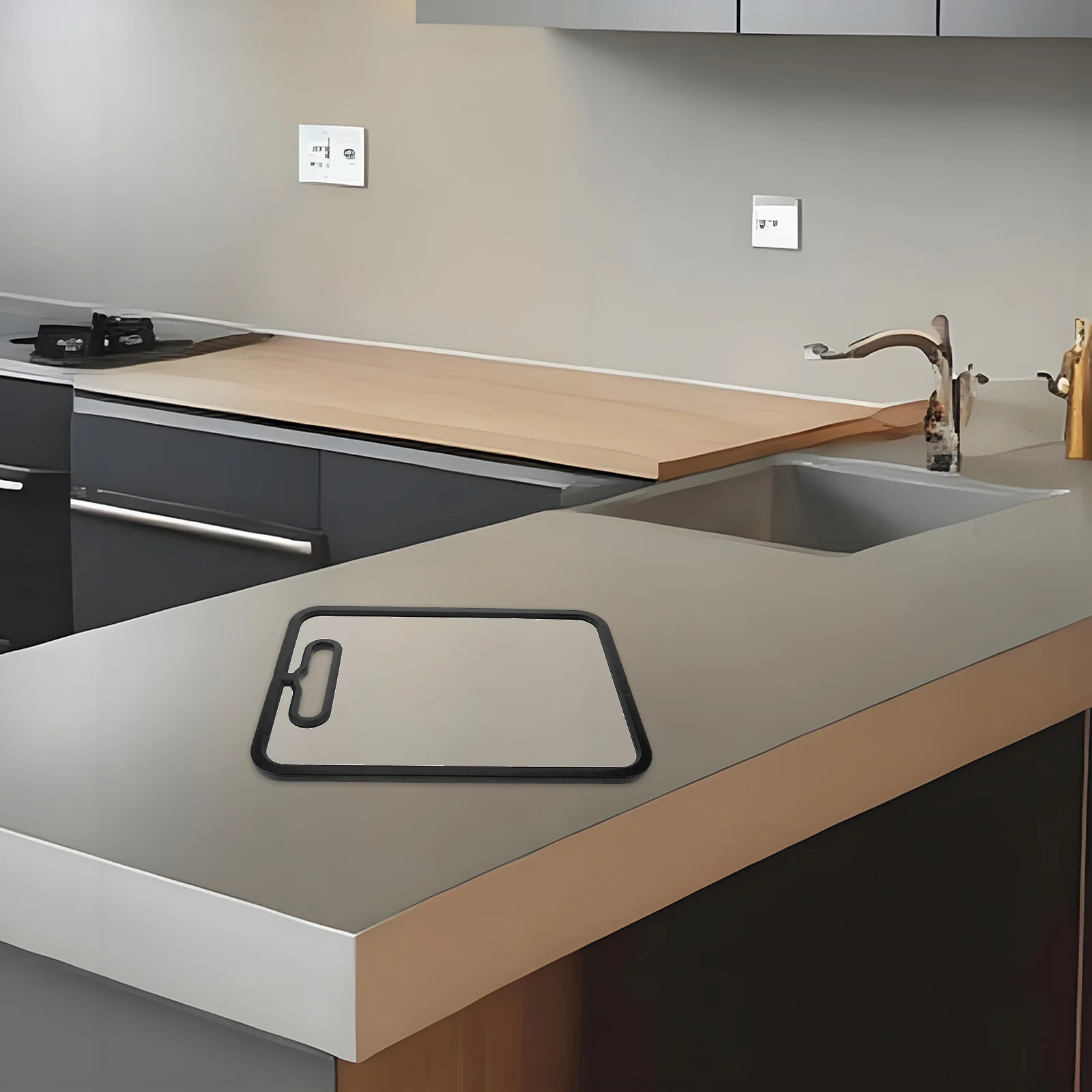 

Double Sided Cutting Board Bamboo Construction Non Slip Base Great for Chopping Slicing Dicing Various Foods