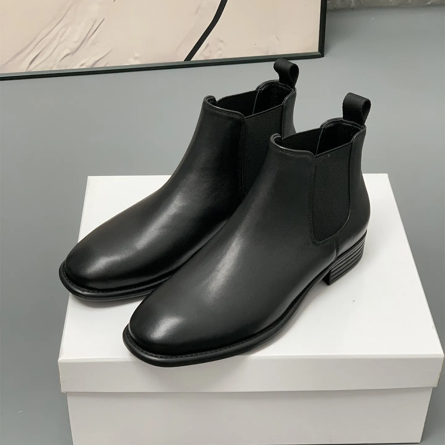 

Sli Chelsea ort Boots Women's Low Heel Naked Boots Soft Real eepskin Spring Autumn New Arrival Faionable Boots