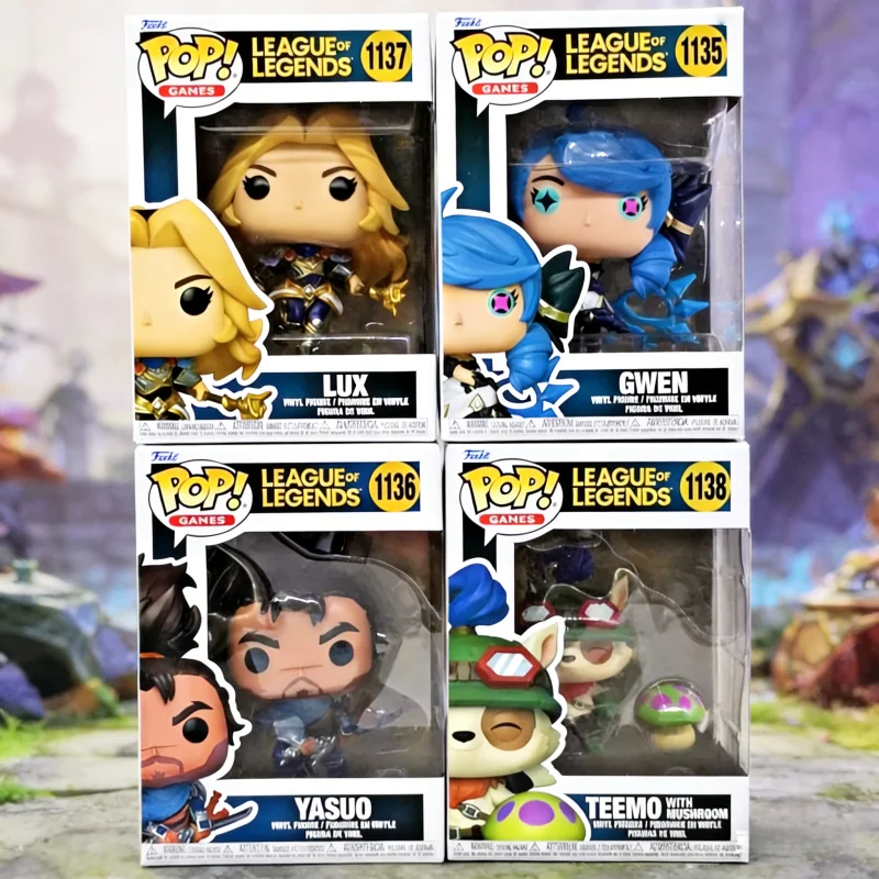 Figura Coleccionable de Vinilo Original Funko POP LOL League of Legends Jinx Ahri Caitlyn Lux Teemo Vi Gwen Viktor, Juguete Decorativo, Regalo