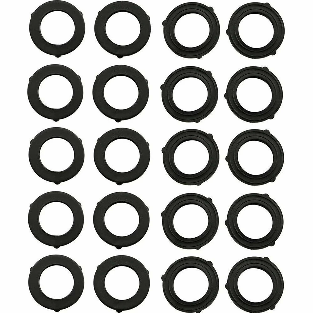 20 Pack Rubber Washers for 3/4 Inch Garden Hose Connections with Edge Tabs to Minimize During Installation and Water Use