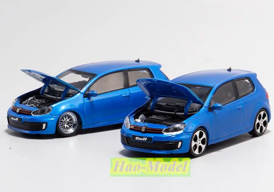 1/64 Dla Volkswagen MK6 GOLF GTI Model samochodu Alloy Diecast Zabawki Chłopcy Prezenty urodzinowe Hobby Wyświetlacz Kolekcja Ozdoby Niebieski/Szary