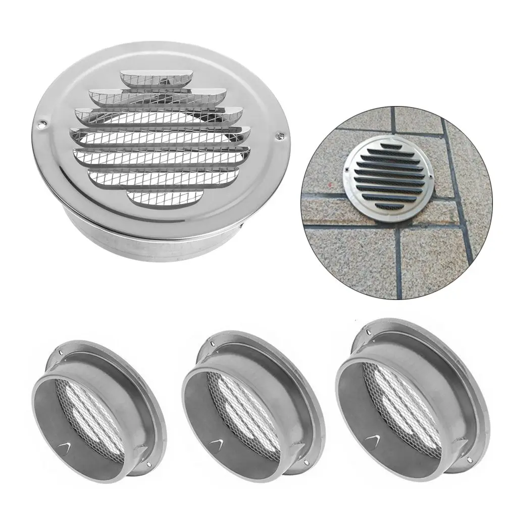 Stainless Steel Anti-bird And Rat Round Vents Cover Air Circulation Ducting Ventilation Grilles Exterior Wall Air Vent