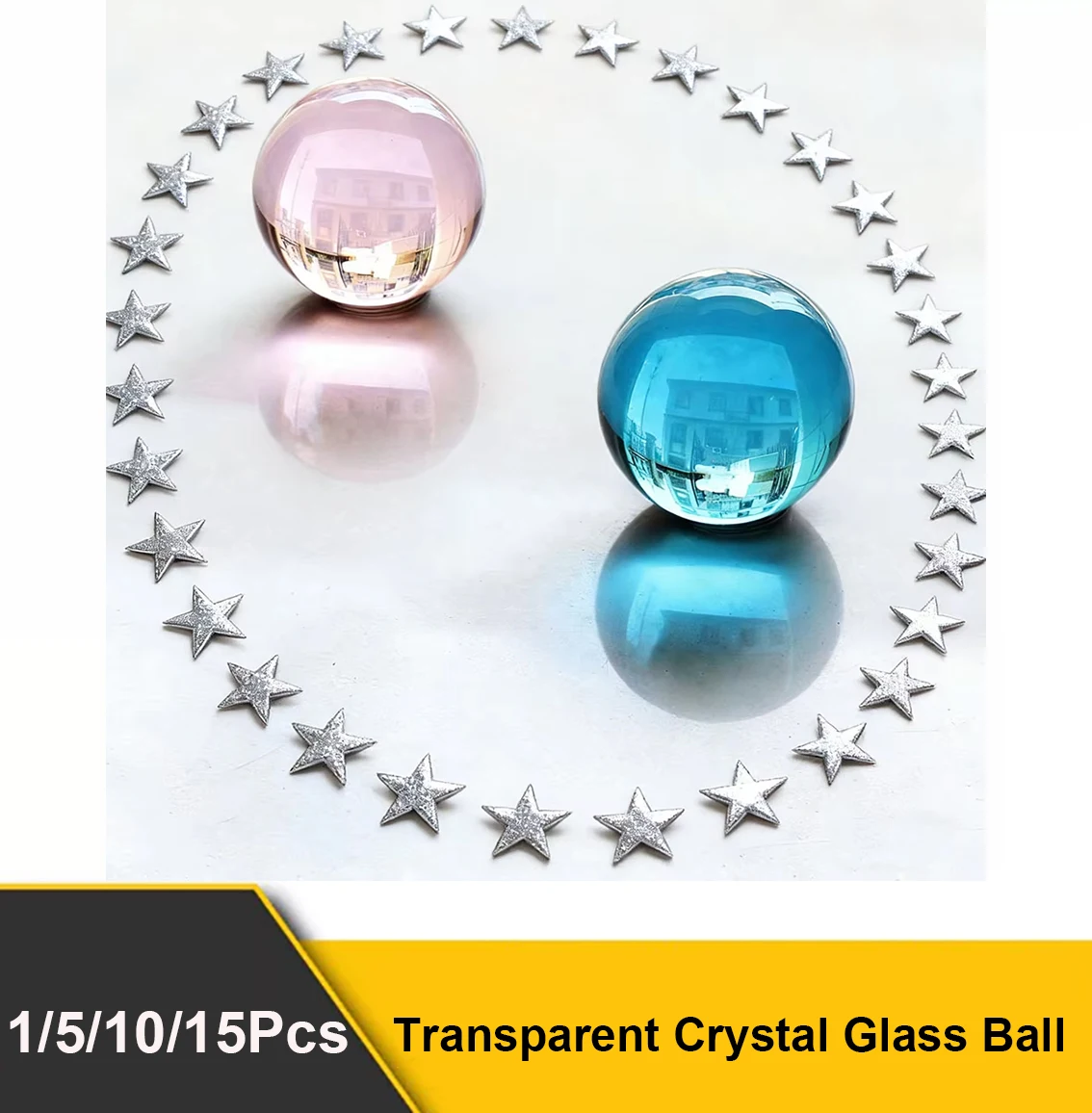 1/5/10/15Pcs Transparent Crystal Glass Balls Dia 30mm Home Decoration Balls DIY Handmade Materials  Red Blue Green Yellow Purple