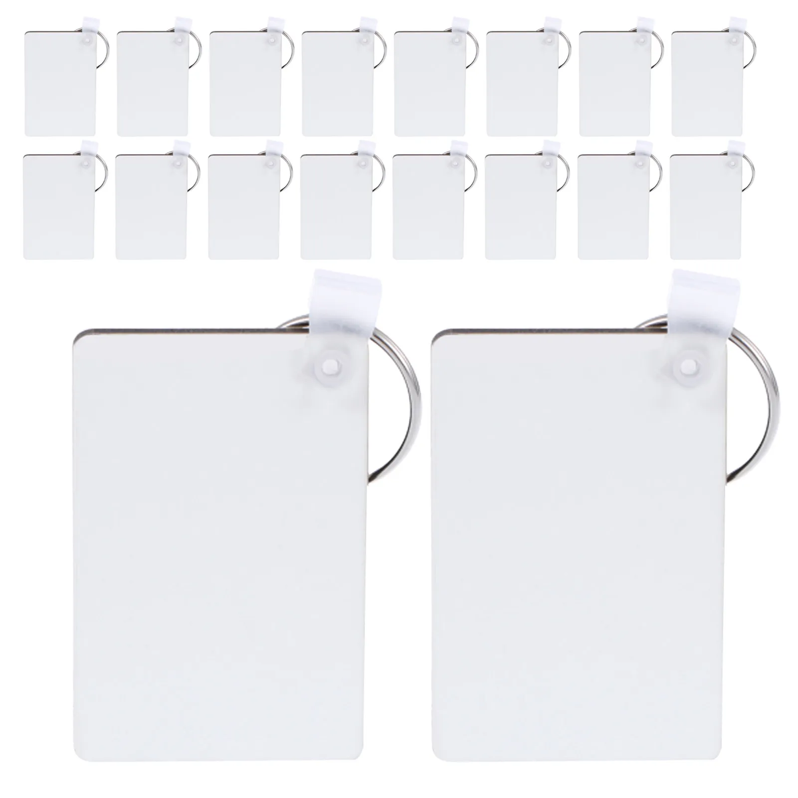 25Pcs Rectangle Wood Keychain Blanks DIY Sublimation Engraving Blank Key Chains for Crafting Pendant Keyrings Personalized