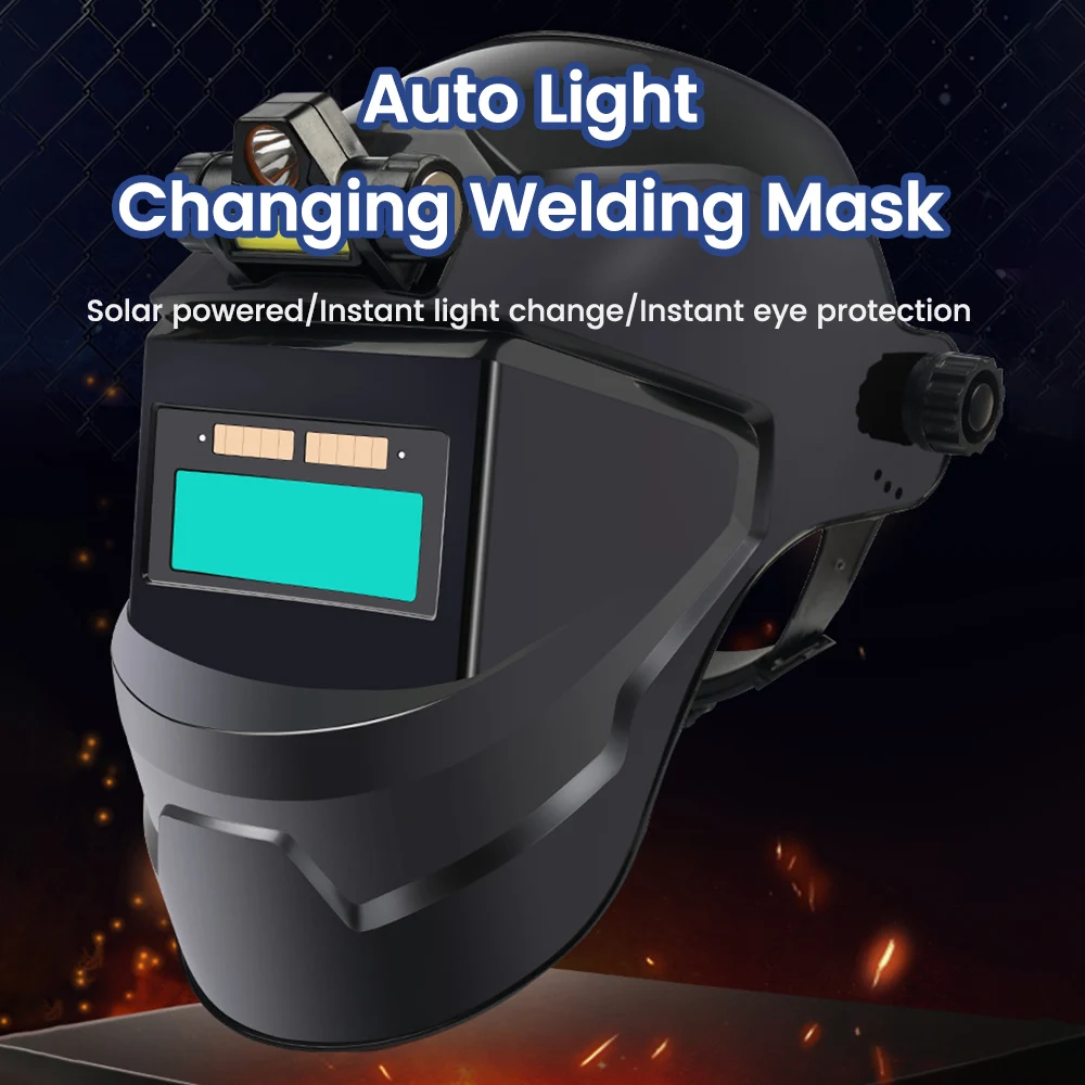 PC Welding Mask Chameleon Automatic Dimming Welder Helmet Solar Panels Facemask Welding Equipment Anti Arc Infrared Ultraviolet