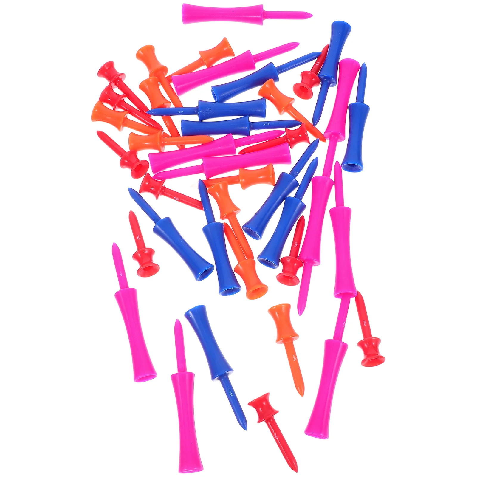 40pcs Golf Tees Set 4 Sizes 78Mm 68Mm 48Mm 41Mm Step Design Plastic Castle Tee Training Lightweight Durable Tees