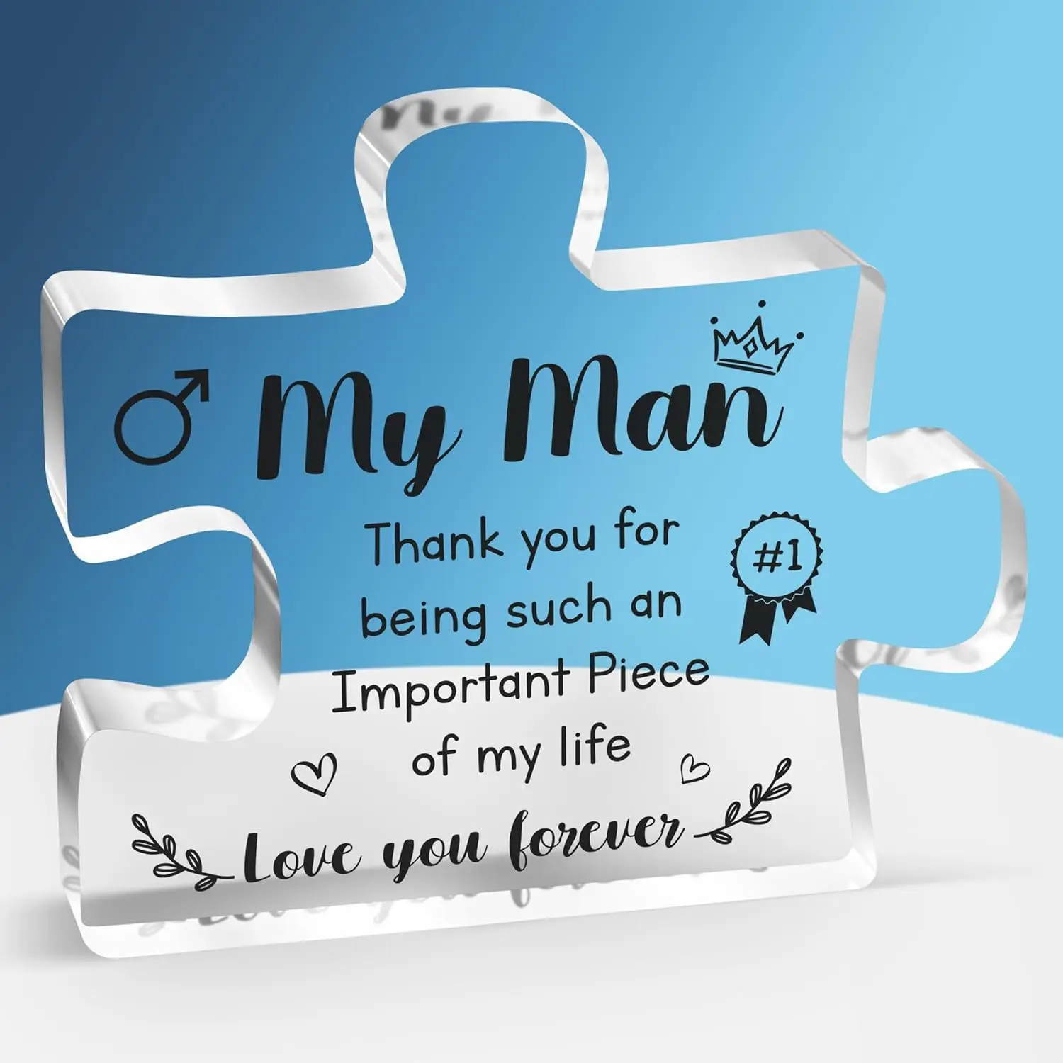 Giving A Man An Anniversary Birthday Gratitude Gift Ornament English Acrylic Puzzle Christmas Street Gift Valentine's Day gift