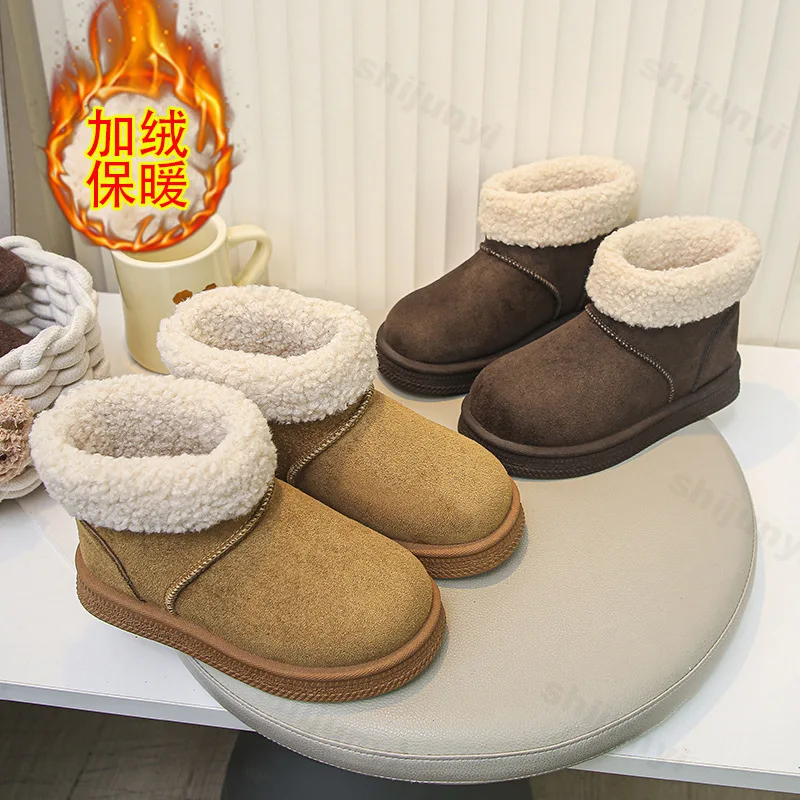 Winter Children Snow Boots 2025 New Children Cotton Shoes Warm Plush Kids Platform Outdoor High Top Boots Girl Boy Snow Boots